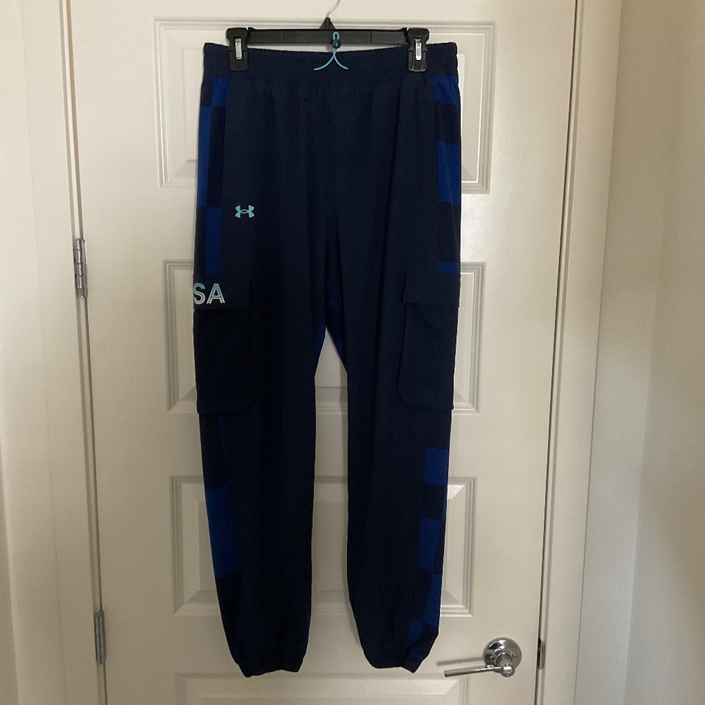Under Armour Rush Navy Blue USA Joggers - Size Small